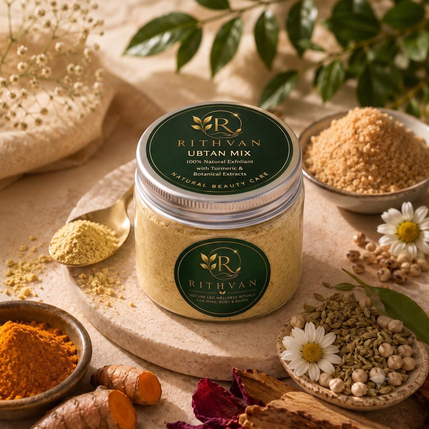 Ubtan Botanical Face Polish powder scrub – Radiance ritual